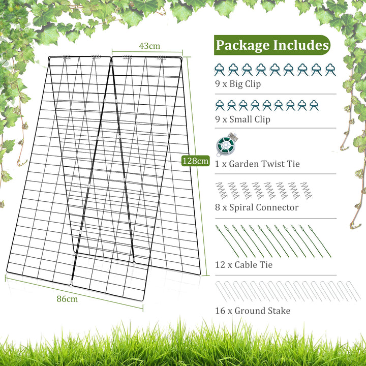 2-Pack Garden Cucumber Trellis with Accessories-Green - TidySpaces