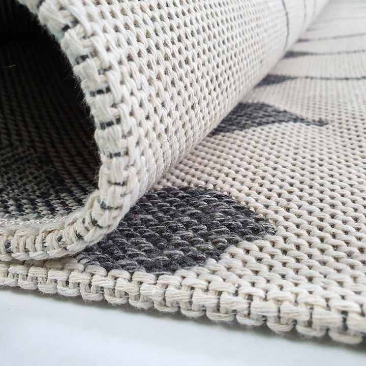 Cotton Rug Cream Grey Berber - TidySpaces