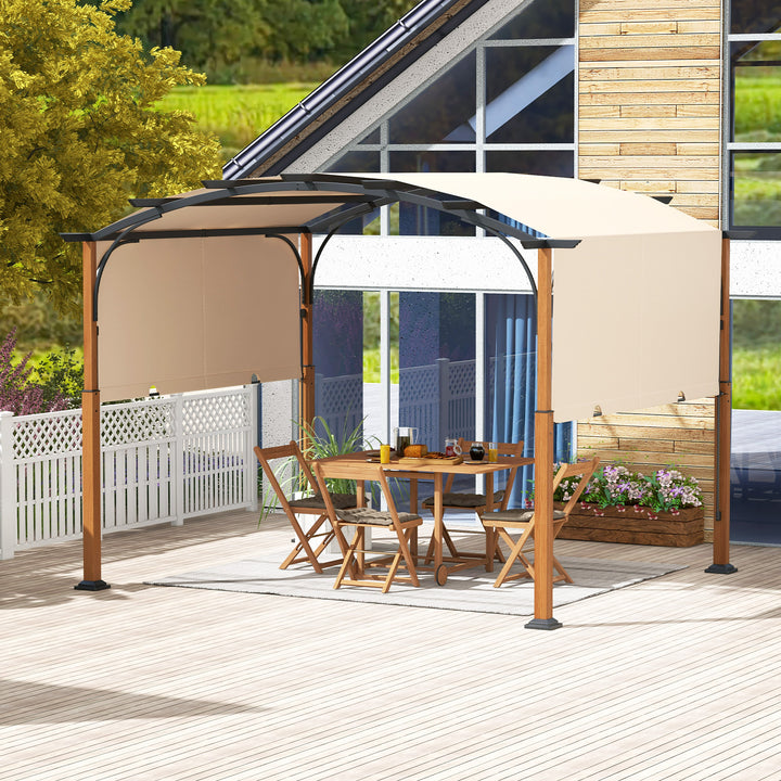 300 x 360 cm Retractable Pergola Arched Patio Pergola with Sun Shade Canopy - TidySpaces