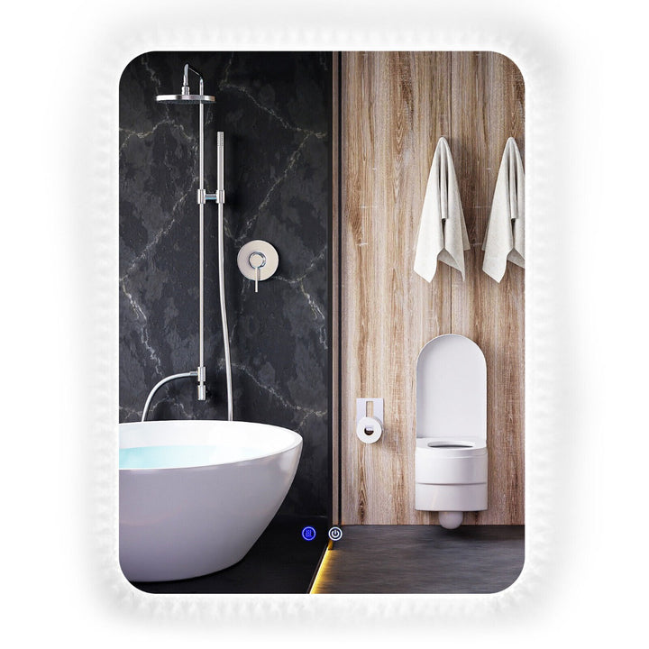 80x60cm Wall Mounted Mirror with Demister Pad - TidySpaces