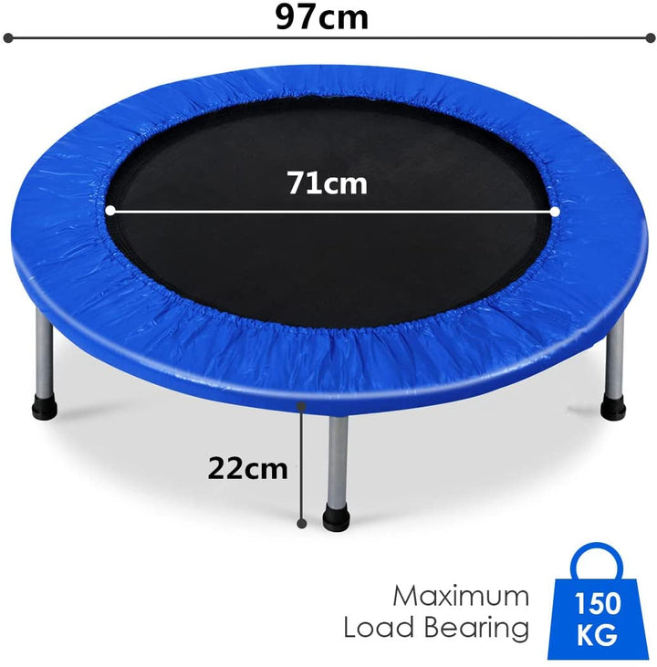 Foldable Mini Trampoline with Springs and Padded Cover - TidySpaces