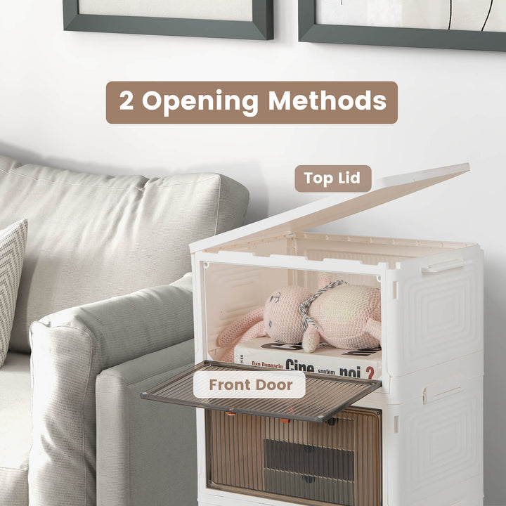 3/4/6 Tier Stackable Shoe Storage Box with Lockable Wheels - TidySpaces