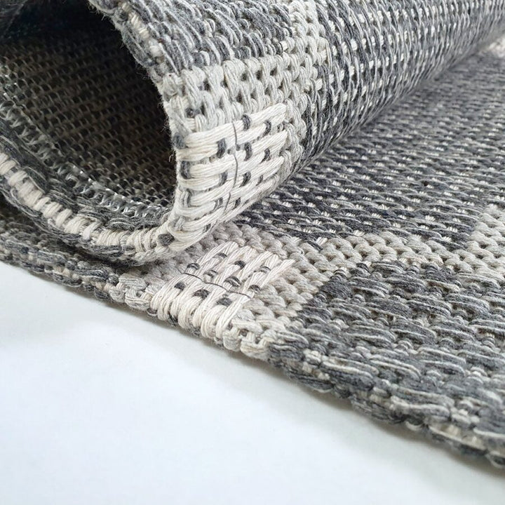 Cotton Rug Runner Trellis Grey - TidySpaces
