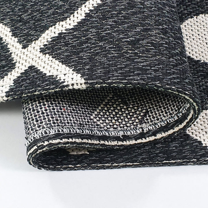 Cotton Rug Black Berber - TidySpaces