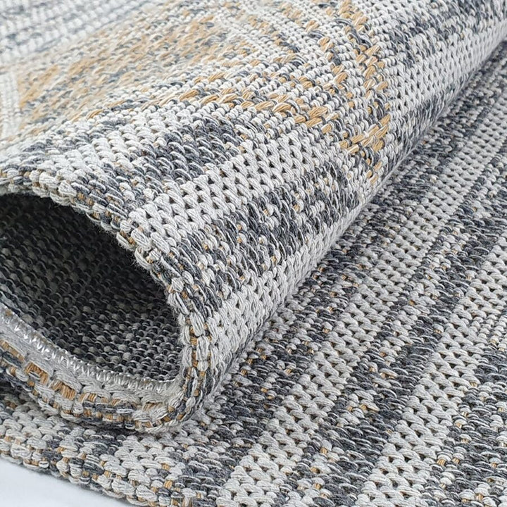 Cotton Rug Grey Shabby Chick Striped - TidySpaces