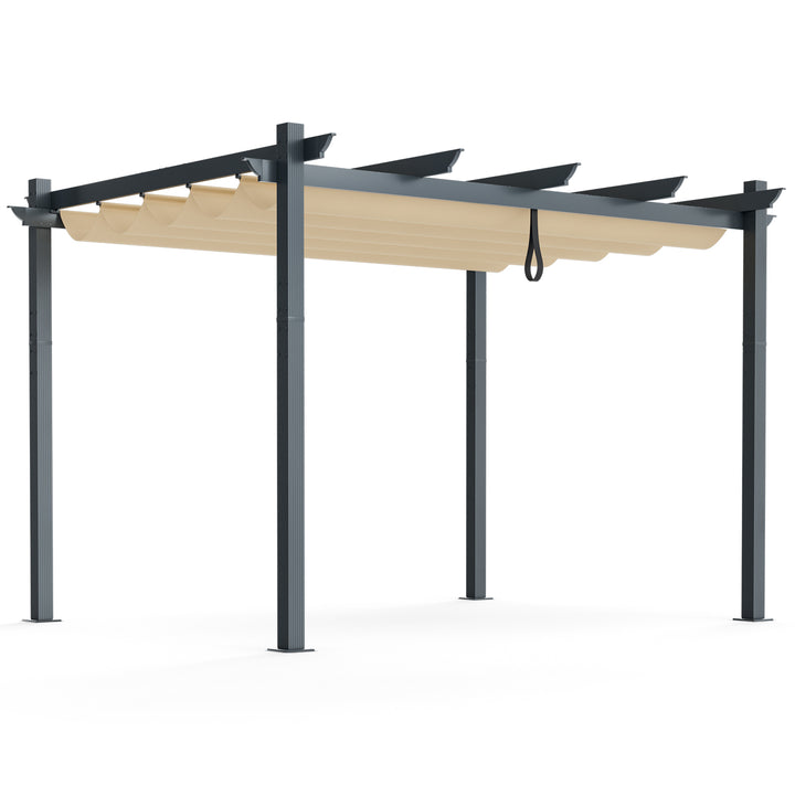 2.9 x 3.6 m Outdoor Retractable Pergola with Canopy Cover - TidySpaces
