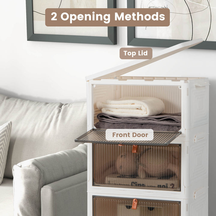 3/4/6 Tier Stackable Shoe Storage Box with Lockable Wheels - TidySpaces