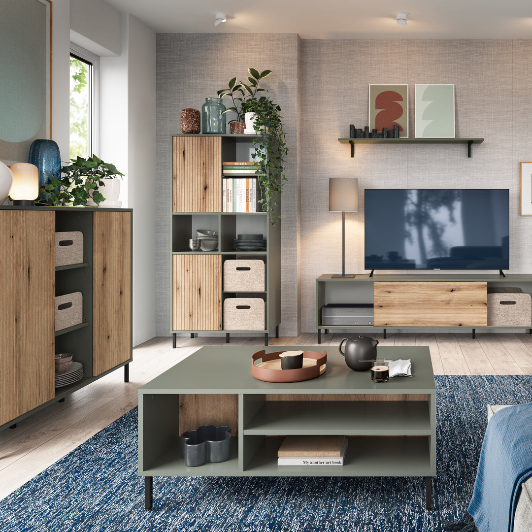 Darwin Coffee Table in Green/Oak - TidySpaces