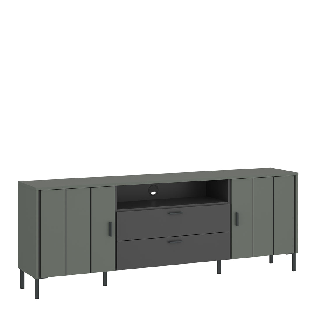 Arundel TV Cabinet 2 Door 2 Drawer 173cm Wide in Green/Grey - TidySpaces