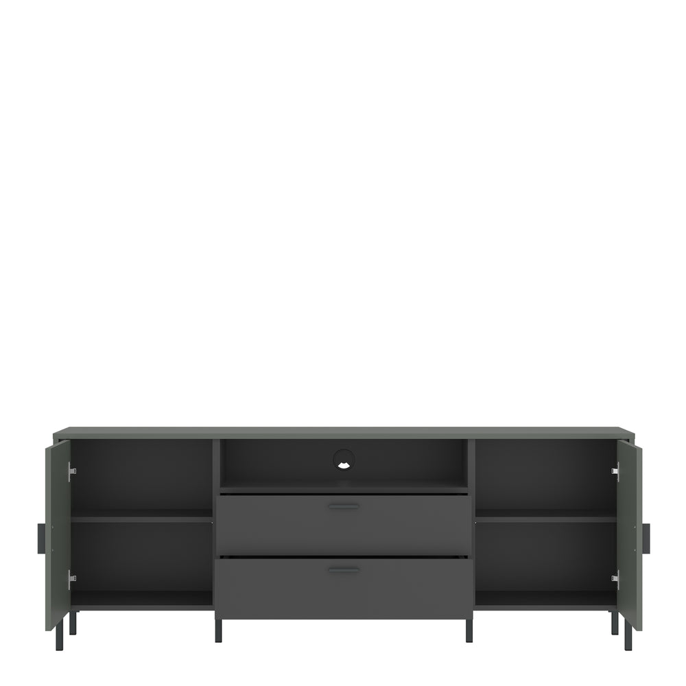 Arundel TV Cabinet 2 Door 2 Drawer 173cm Wide in Green/Grey - TidySpaces