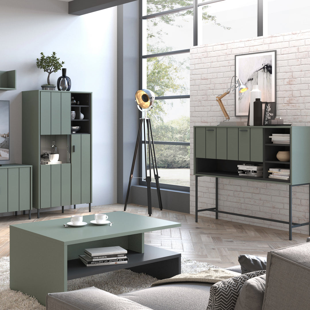 Arundel Bar Table 1 Flap in Green/Grey - TidySpaces