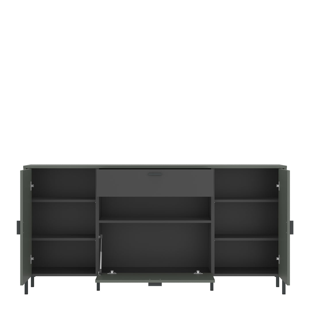 Arundel Sideboard 2 Door 1 Flap 1 Drawer in Green/Grey - TidySpaces