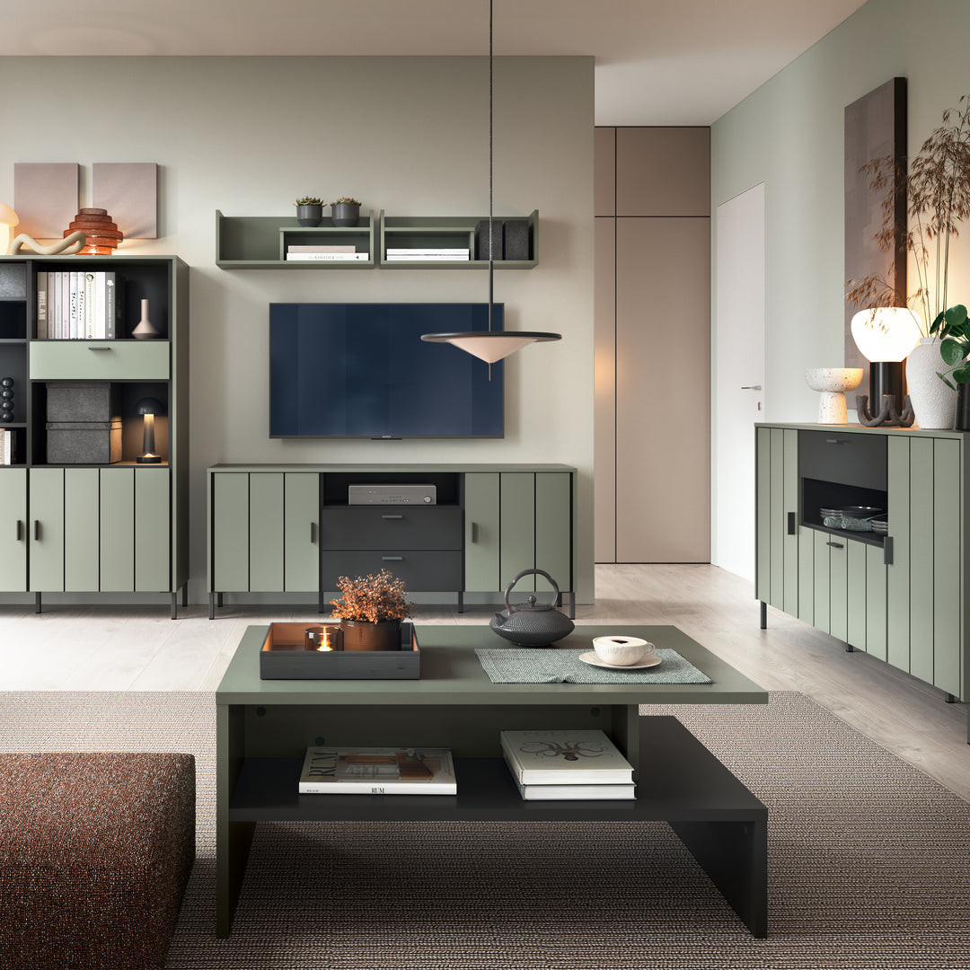 Arundel Sideboard 2 Door 1 Flap 1 Drawer in Green/Grey - TidySpaces