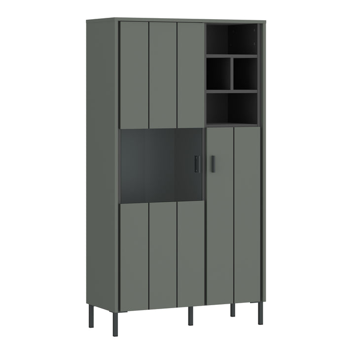 Arundel 2 Door Display Cabinet in Green/Grey - TidySpaces