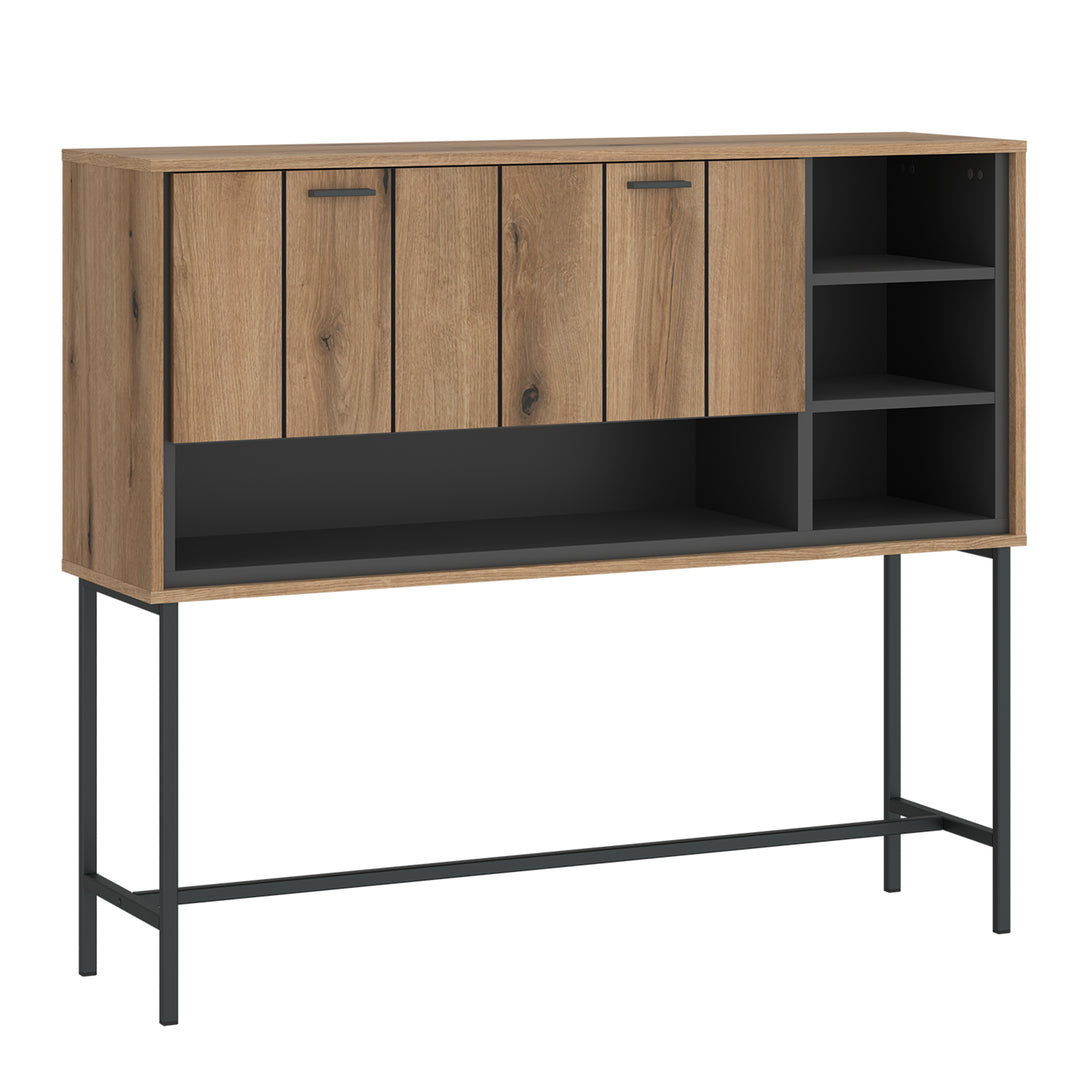 Arundel Bar Table with 1 Flap in Oak/Grey - TidySpaces