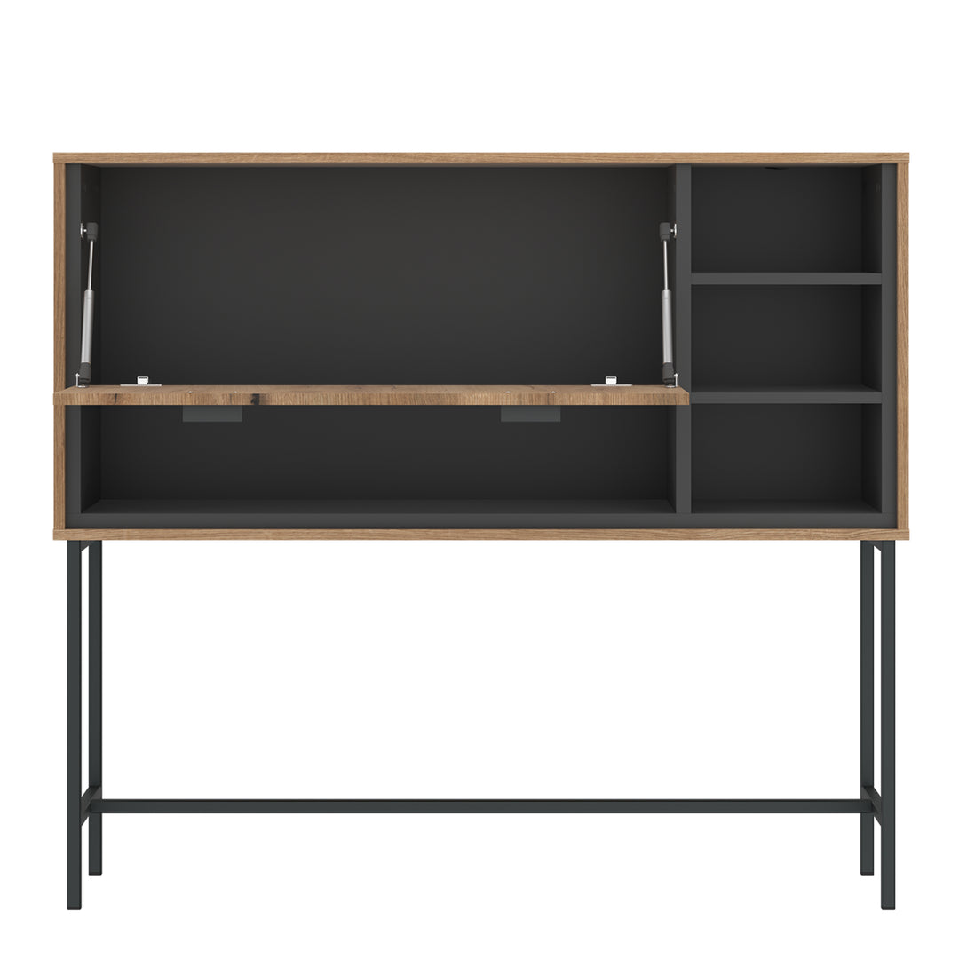 Arundel Bar Table with 1 Flap in Oak/Grey - TidySpaces