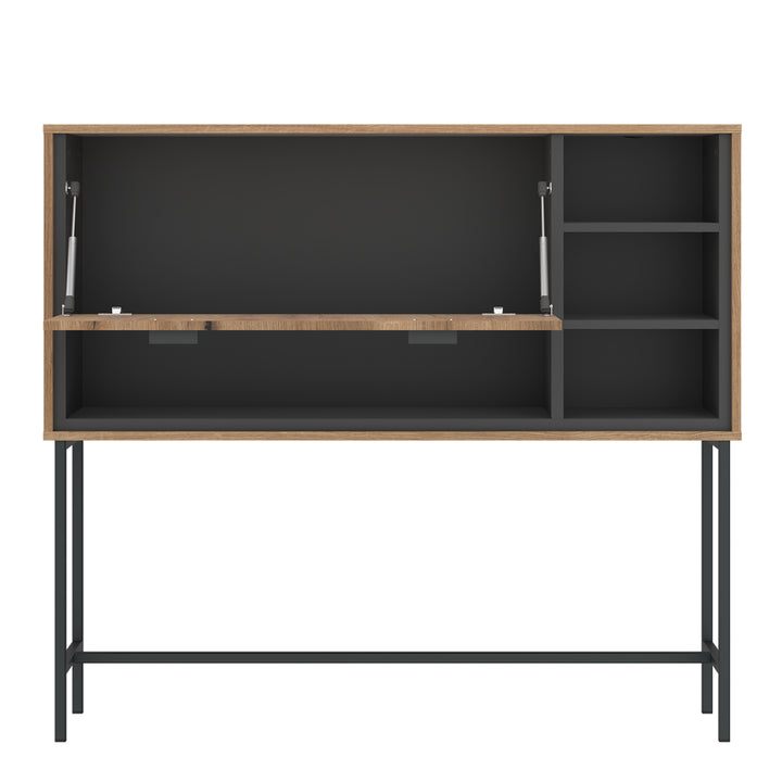Arundel Bar Table with 1 Flap in Oak/Grey - TidySpaces
