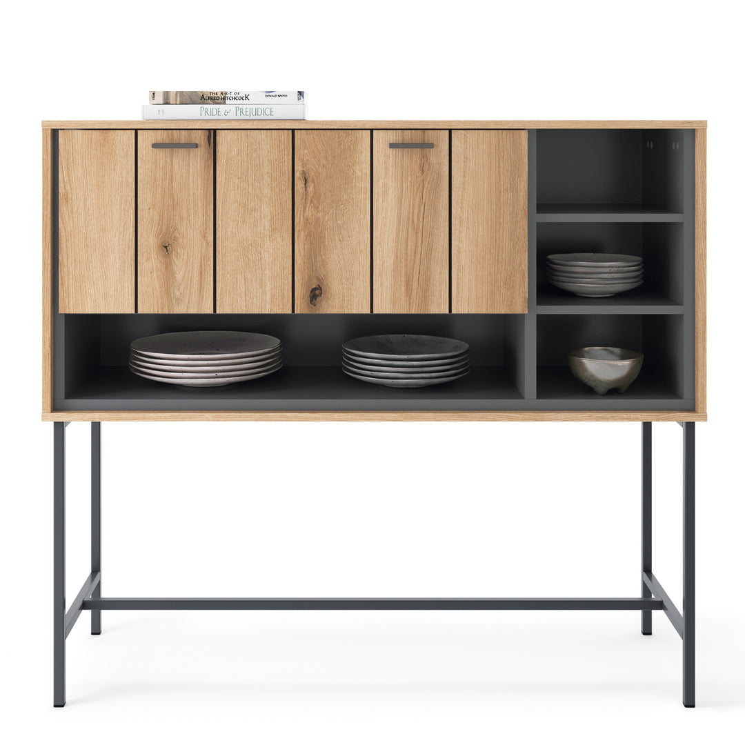 Arundel Bar Table with 1 Flap in Oak/Grey - TidySpaces
