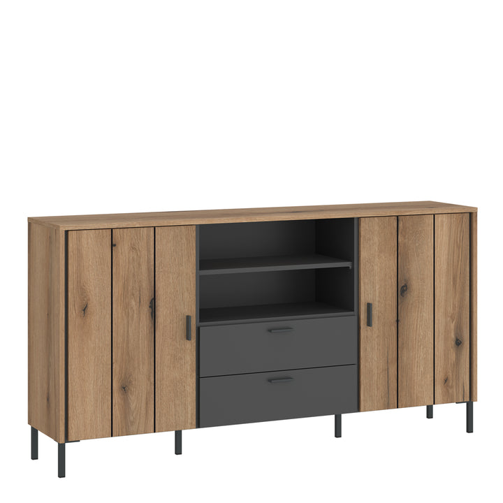 Arundel Sideboard 2 Door 2 Drawer in Oak/Grey - TidySpaces