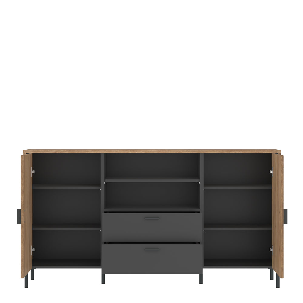 Arundel Sideboard 2 Door 2 Drawer in Oak/Grey - TidySpaces