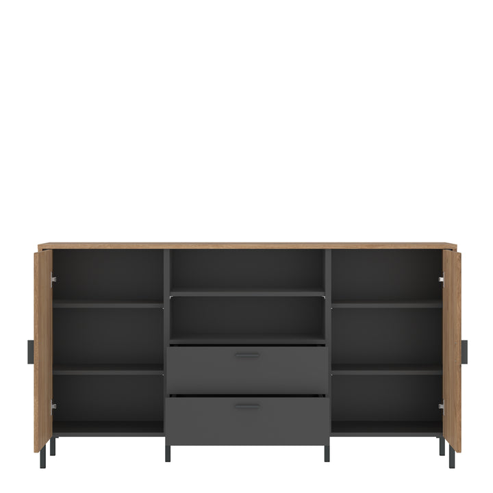 Arundel Sideboard 2 Door 2 Drawer in Oak/Grey - TidySpaces