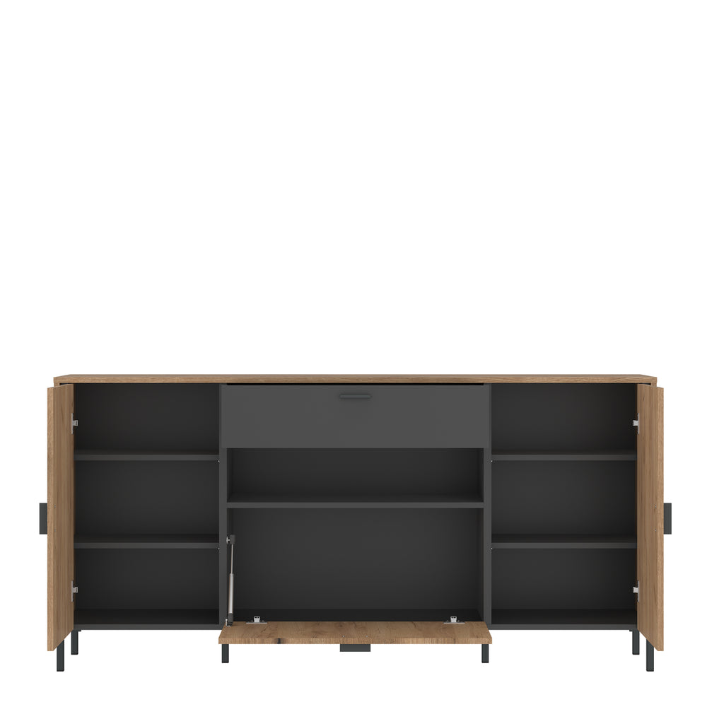 Arundel Sideboard 2 Door 1 Flap 1 Drawer in Oak/Grey - TidySpaces