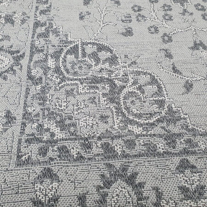 Cotton Rug Grey Oriental - TidySpaces