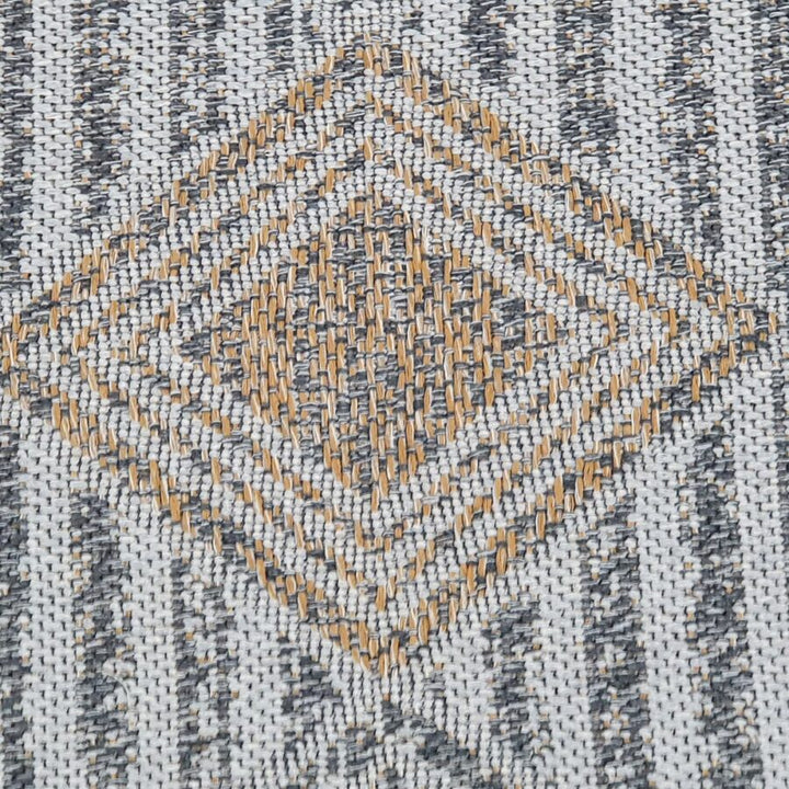 Cotton Rug Grey Shabby Chick Striped - TidySpaces