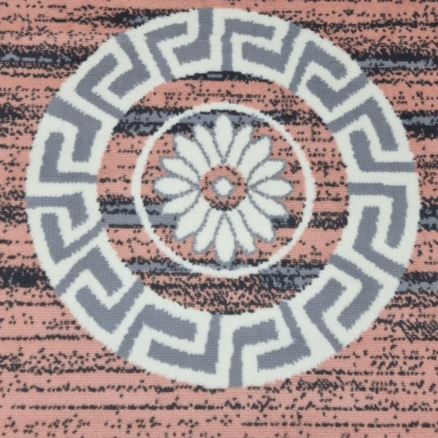 Oriental Border Mandala Pink Soft Rug - TidySpaces