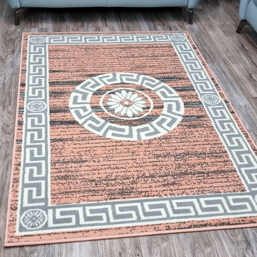 Oriental Border Mandala Pink Soft Rug - TidySpaces