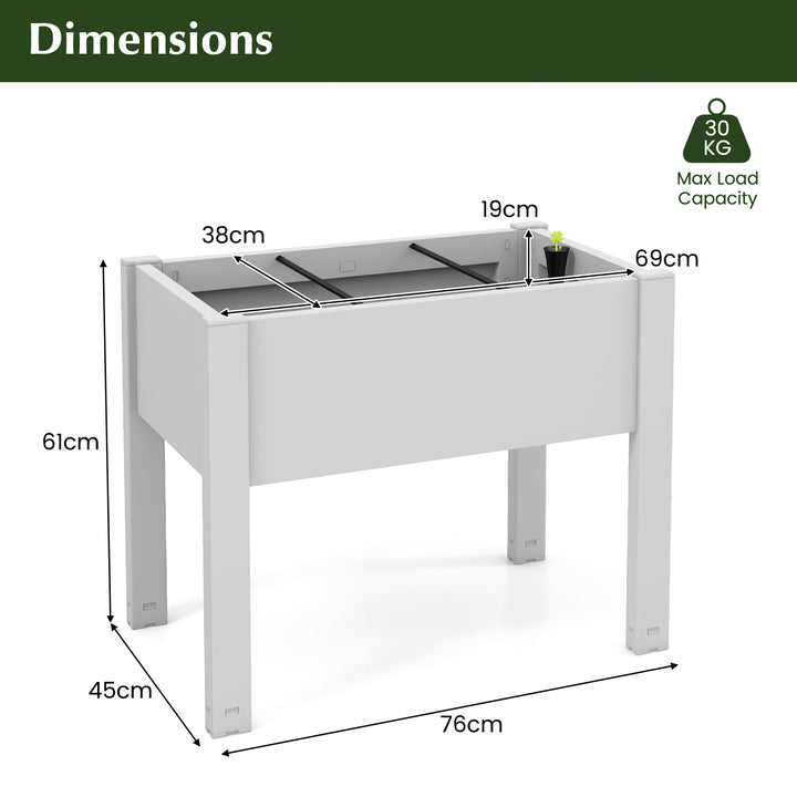 53L Raised Bed Grow Box with Water Level Monitor and Drainage Hole - TidySpaces