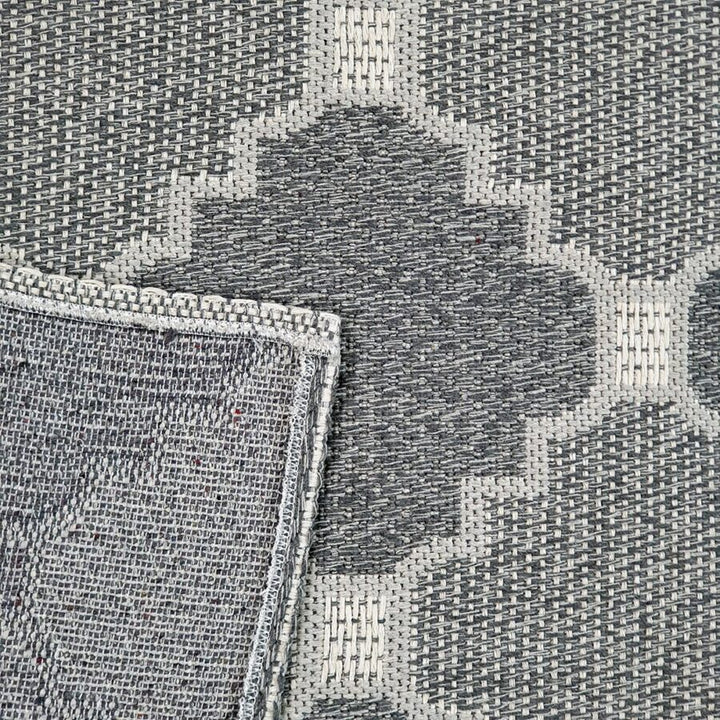 Cotton Rug Runner Trellis Grey - TidySpaces