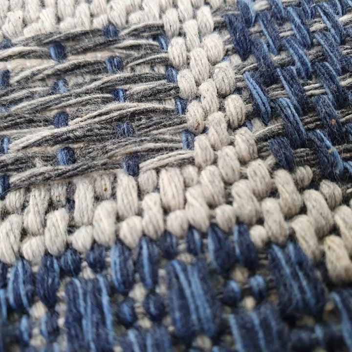 Cotton Rug Runner Trellis Navy Blue - TidySpaces