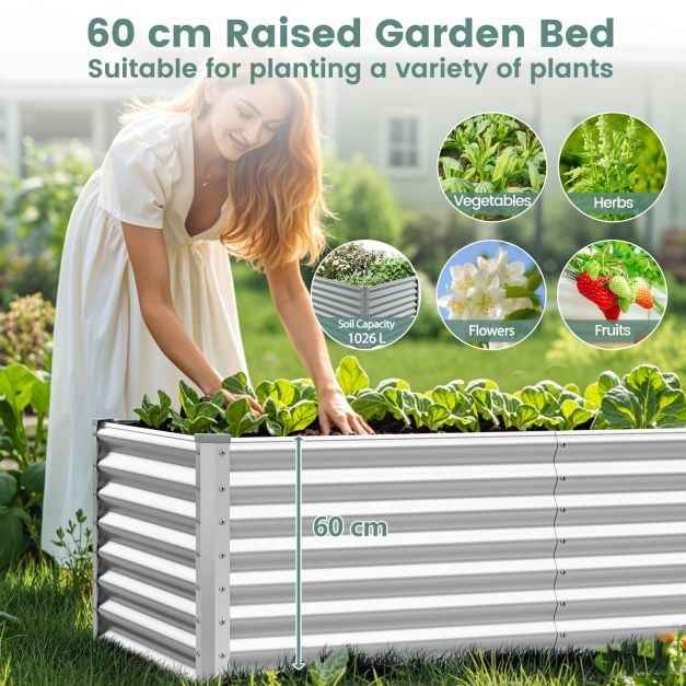 60 cm Raised Garden Bed Elevated Garden Planter with Open Bottom Design