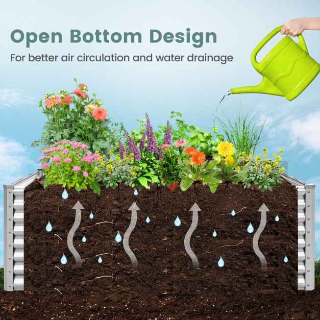 60 cm Raised Garden Bed Elevated Garden Planter with Open Bottom Design
