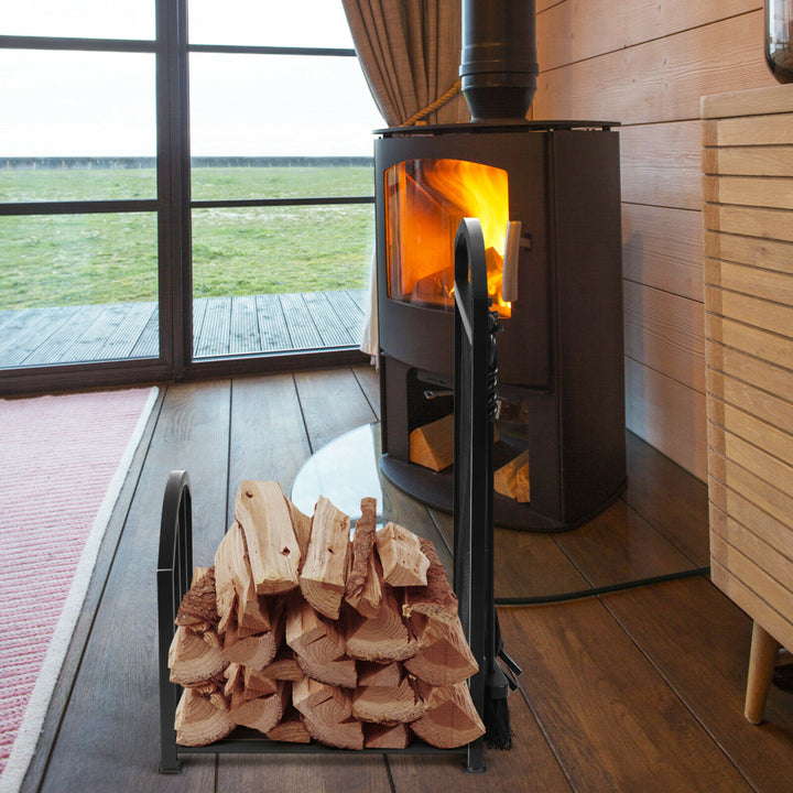 Firewood Rack with 4 Tools Fireplace Log Storage Holder Set - TidySpaces