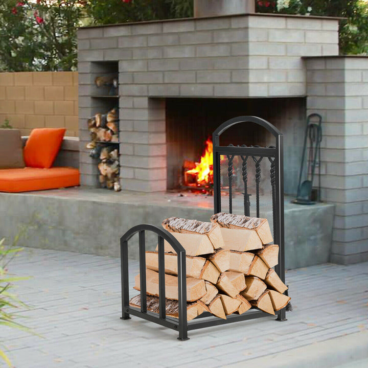 Firewood Rack with 4 Tools Fireplace Log Storage Holder Set - TidySpaces
