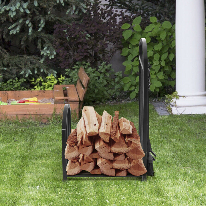 Firewood Rack with 4 Tools Fireplace Log Storage Holder Set - TidySpaces