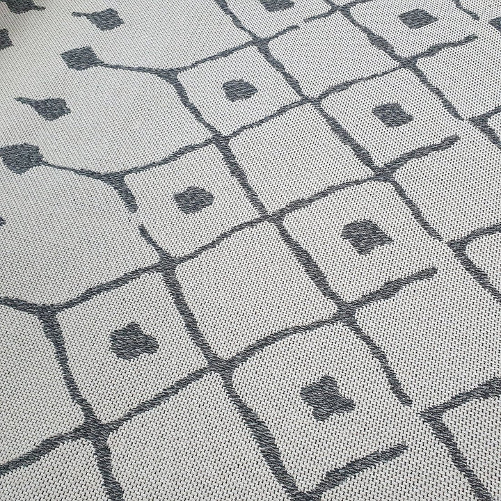 Cotton Rug Cream Grey Berber - TidySpaces