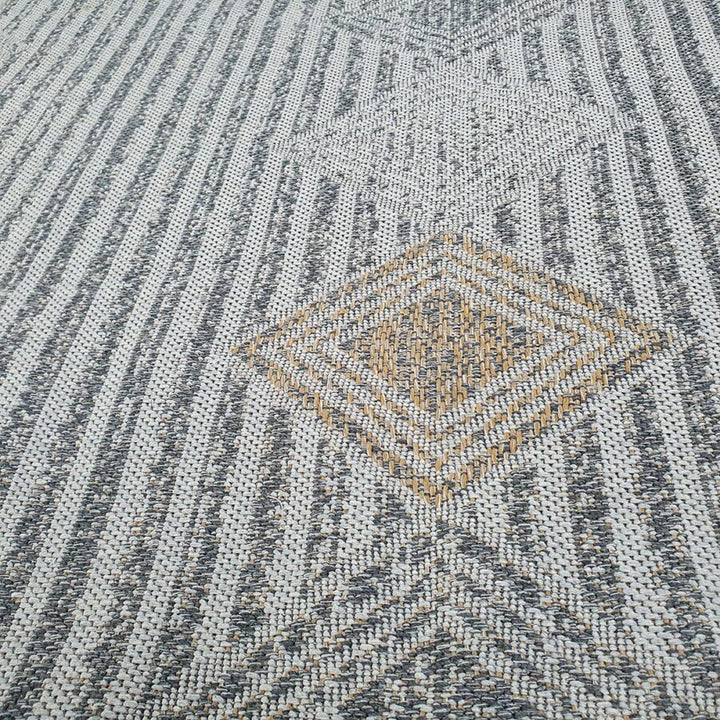 Cotton Rug Grey Shabby Chick Striped - TidySpaces