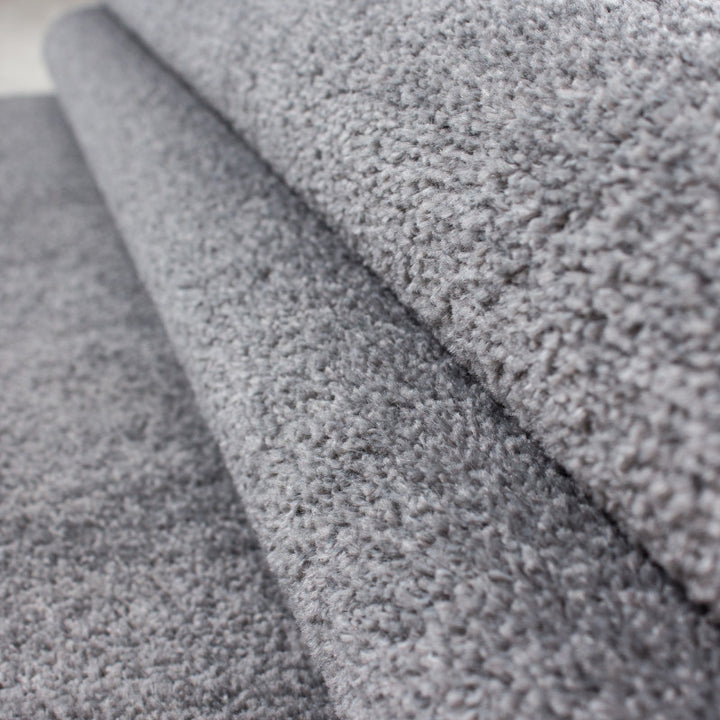 Light Grey Plain Solid Rug - TidySpaces