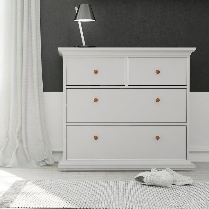Paris Chest of 4 Drawers in White - TidySpaces