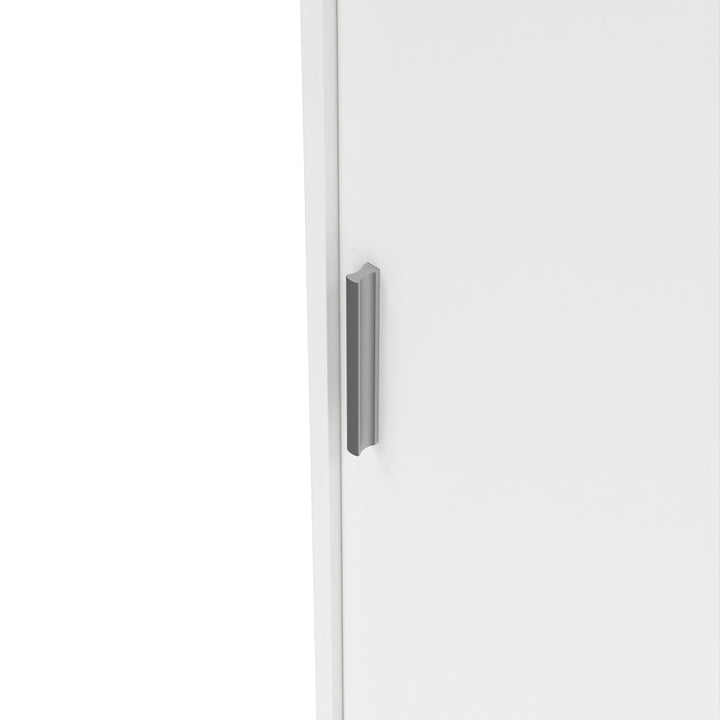 Naia Wardrobe with 2 sliding Doors + 1 Door + 3 drawers in White - TidySpaces