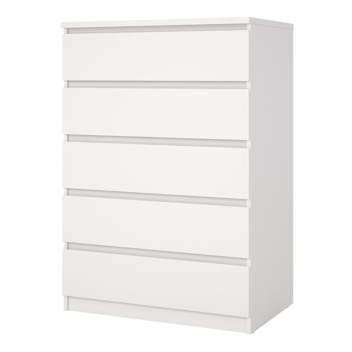 Naia Chest of 5 Drawers in White - TidySpaces