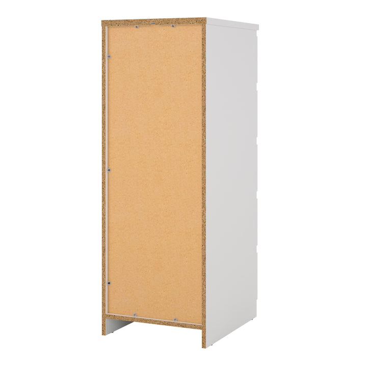 Naia Narrow Chest of 5 Drawers in White - TidySpaces