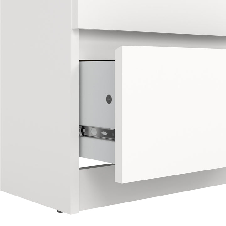 Naia Narrow Chest of 5 Drawers in White - TidySpaces