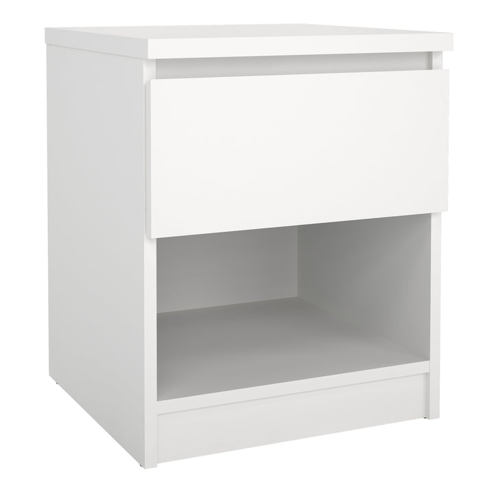 Naia Bedside 1 Drawer 1 Shelf in White - TidySpaces