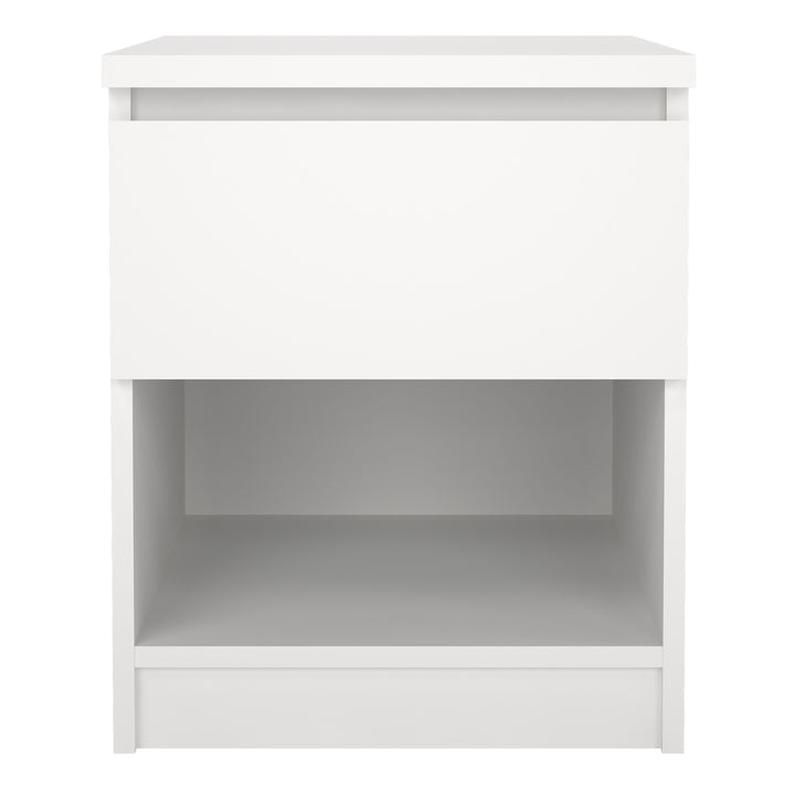 Naia Bedside 1 Drawer 1 Shelf in White - TidySpaces