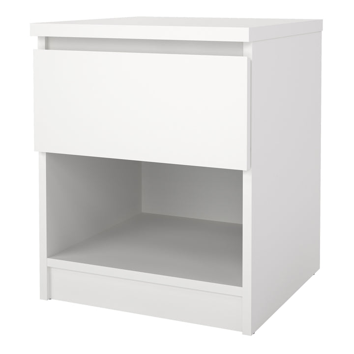 Naia Bedside 1 Drawer 1 Shelf in White - TidySpaces
