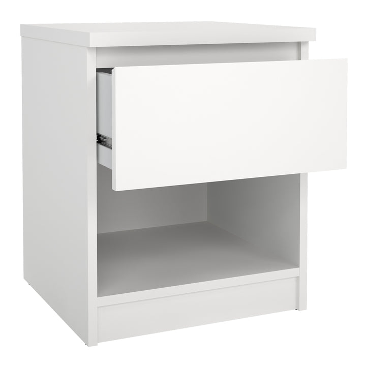 Naia Bedside 1 Drawer 1 Shelf in White - TidySpaces